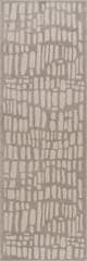 Isolated view of Cream/Grey Runner Summit Plush Textured Washable Rug, showcasing its design