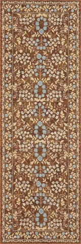 Isolated view of Brown Runner Sanaya Transitional Floral Indoor/Outdoor Rug, showcasing its design