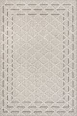 Isolated view of Grey Rectangle Tahavi Trellis Bordered Rug, showcasing its design