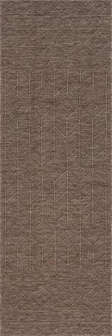 Isolated view of Brown Runner Ardena Modern Trellis Indoor/Outdoor Rug, showcasing its design