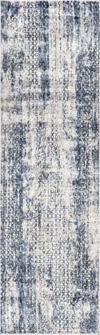 Isolated view of Blue Runner Demi Abstract Striped Rug, showcasing its design