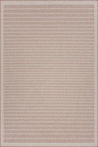 Isolated view of Natural Rectangle Pebla Bohemian Striped Indoor/Outdoor Rug, showcasing its design