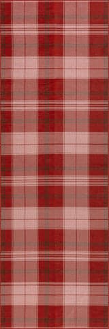 Isolated view of Red Runner Tytiana Plaid Spill Proof Washable Rug, showcasing its design