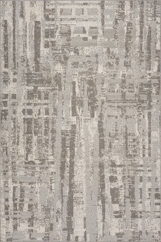 Isolated view of Grey Rectangle Runic Rustic Abstract Washable Rug, showcasing its design
