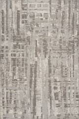 Isolated view of Grey Rectangle Runic Rustic Abstract Washable Rug, showcasing its design