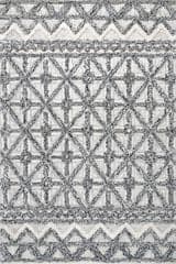 Isolated view of Grey Rectangle London Wool Lattice Rug, showcasing its design
