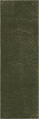 Isolated view of Green Runner Vira Checkered Plush Textured Washable Rug, showcasing its design