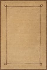 Isolated view of Brown Rectangle Serge Bordered Wool Rug by Nate Berkus, showcasing its design