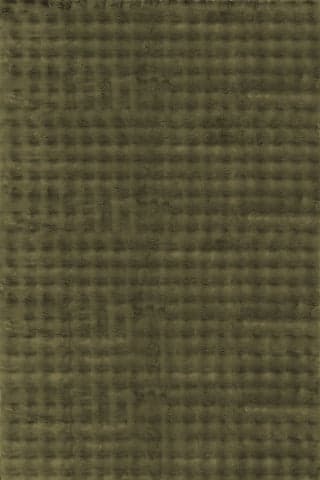 Isolated view of Green Rectangle Ivana Checkered Plush Cloud Washable Rug, showcasing its design