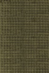 Isolated view of Green Rectangle Ivana Checkered Plush Cloud Washable Rug, showcasing its design