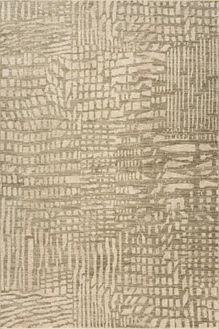 Isolated view of Tan Rectangle Dashline Modern Animal Print Rug, showcasing its design