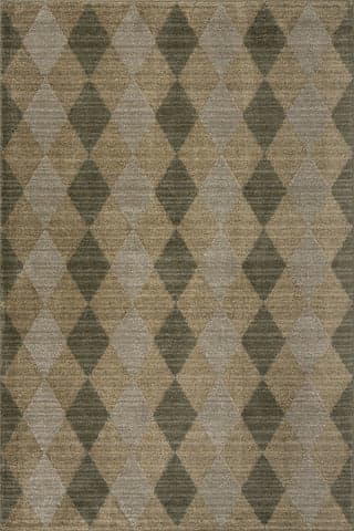 Isolated view of Green Rectangle Harlex Mid Century Diamond Rug, showcasing its design