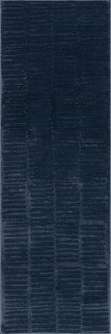 Isolated view of Blue Runner Cranbury Plush Textured Washable Rug, showcasing its design