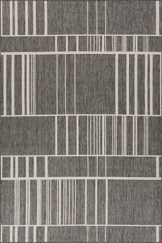 Isolated view of Grey Rectangle Saveta Modern Geometric Indoor/Outdoor Rug, showcasing its design