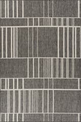 Isolated view of Grey Rectangle Saveta Modern Geometric Indoor/Outdoor Rug, showcasing its design