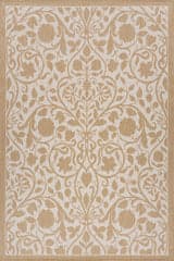 Isolated view of Natural Rectangle Lilura Traditional Paisley Indoor/Outdoor Rug, showcasing its design