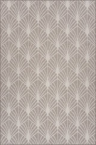 Isolated view of Grey Rectangle Sprig Modern Floral and Paisley Indoor/Outdoor Rug, showcasing its design