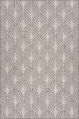 Isolated view of Grey Rectangle Sprig Modern Floral and Paisley Indoor/Outdoor Rug, showcasing its design