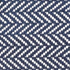 Herringbone Handwoven Indoor/Outdoor Custom Rug Swatch | Indigo/White