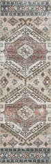 Isolated view of Peach Runner Nordic Emblems Spill Proof Washable Rug, showcasing its design