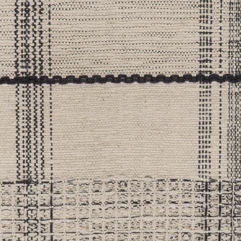 Zole Plaid Handmade Cotton Rug Swatch | Ivory