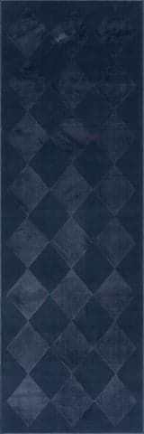 Isolated view of Blue Runner Mynra Diamond Plush Textured Washable Rug, showcasing its design