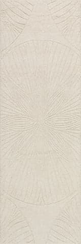 Isolated view of Ivory Runner Stillpoint Radiating Pattern Wool Rug, showcasing its design