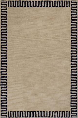 Isolated view of Tan Rectangle Taya Modern Bordered Rug, showcasing its design