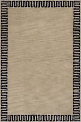 Isolated view of Tan Rectangle Taya Modern Bordered Rug, showcasing its design
