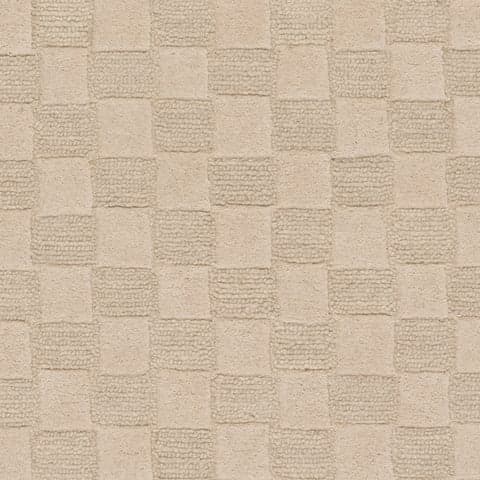 Linthea Modern Checkered Handmade Wool Rug Swatch | Ivory