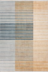 Isolated view of Golden Rectangle Mauzi Modern Striped Washable Rug, showcasing its design