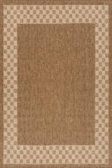 Isolated view of Brown Rectangle Zyrah Modern Checkered Indoor/Outdoor Rug, showcasing its design