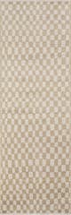 Isolated view of Beige Runner Rasali Checkered Box Rug, showcasing its design