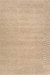 Isolated view of Tan Rectangle Umbergrid Checkered Rug, showcasing its design