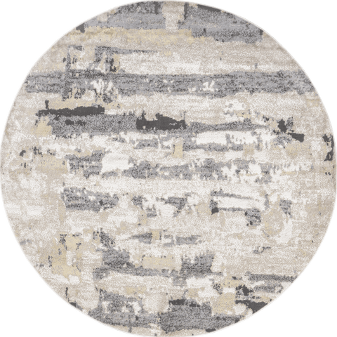 Isolated view of Beige Round Vivian Mottled Abstract Rug, showcasing its design
