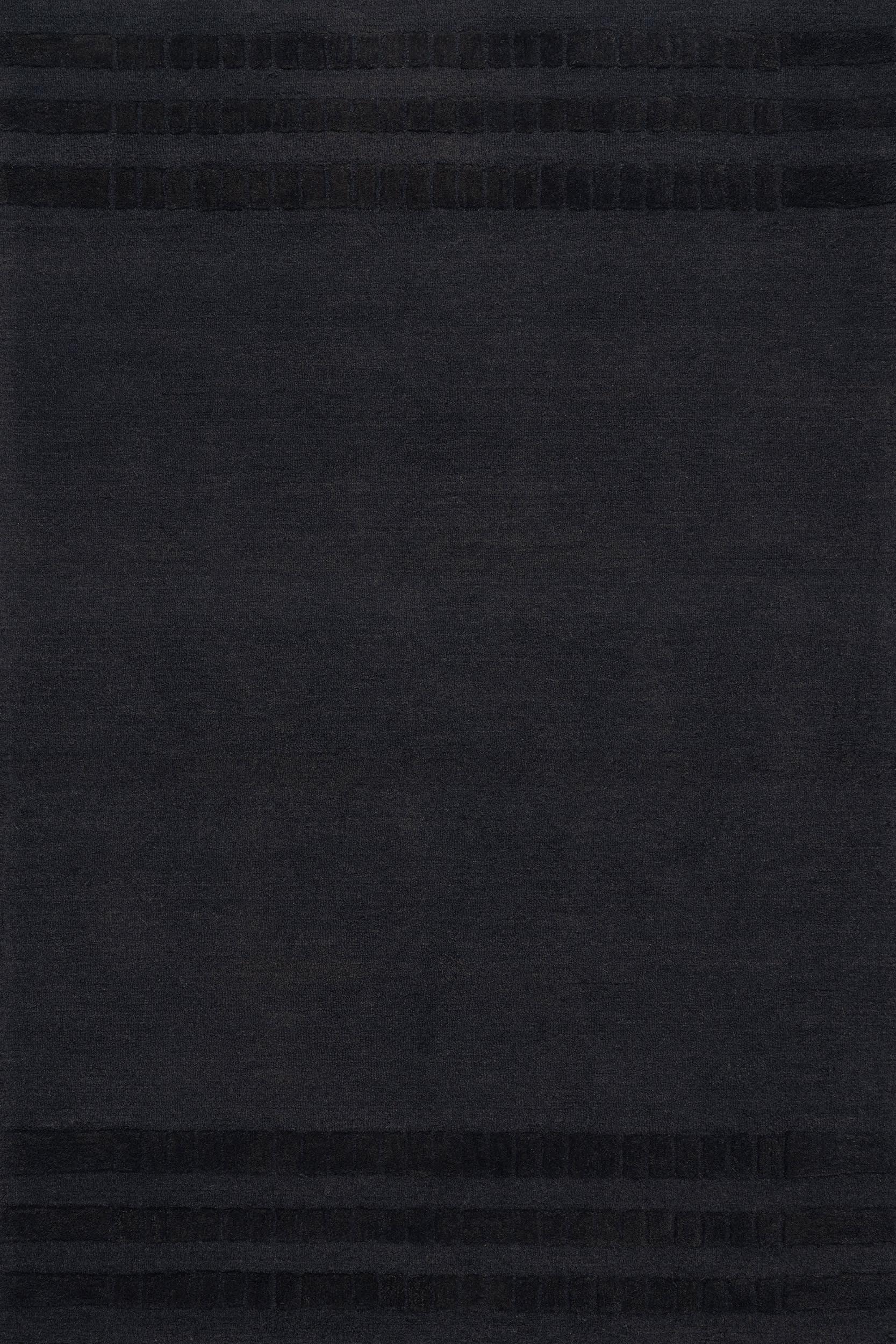 Barron Solid Bohemian Wool Rug | Black – Rugs USA