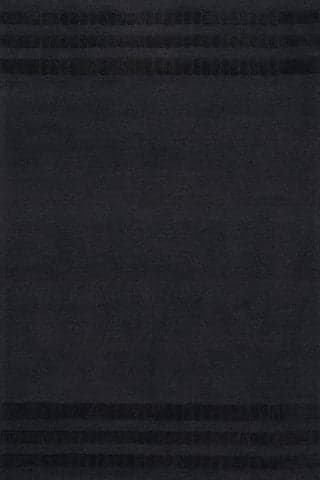 Isolated view of Black Rectangle Barron Solid Bohemian Wool Rug, showcasing its design