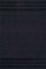Isolated view of Black Rectangle Barron Solid Bohemian Wool Rug, showcasing its design