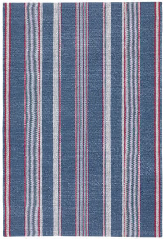 Camden Stripe Handwoven Cotton Rug | Denim
