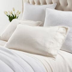Faye Linen Sheet Set | Dove White