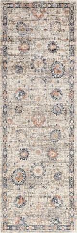 Isolated view of Beige Runner Halley Traditional Vintage Rug, showcasing its design