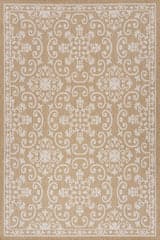 Isolated view of Tan Rectangle Laynea Traditional Paisley Indoor/Outdoor Rug, showcasing its design