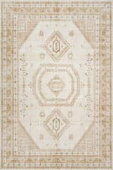 Isolated view of Natural Rectangle Hanice Oriental and Persian Washable Rug, showcasing its design