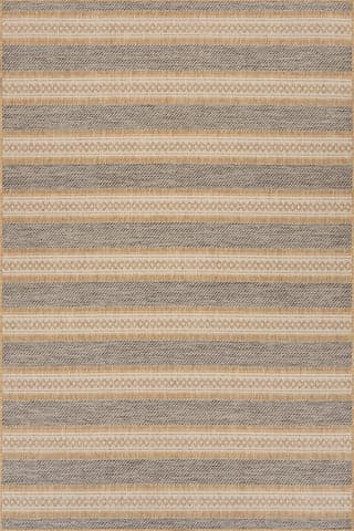 Isolated view of Grey Rectangle Oristela Modern Abstract Indoor/Outdoor Rug, showcasing its design