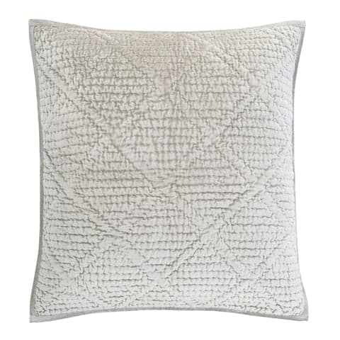 Parisienne Velvet Quilted Sham | Grey