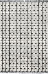 Isolated view of Beige Rectangle Angela Vine Fringed Rug, showcasing its design