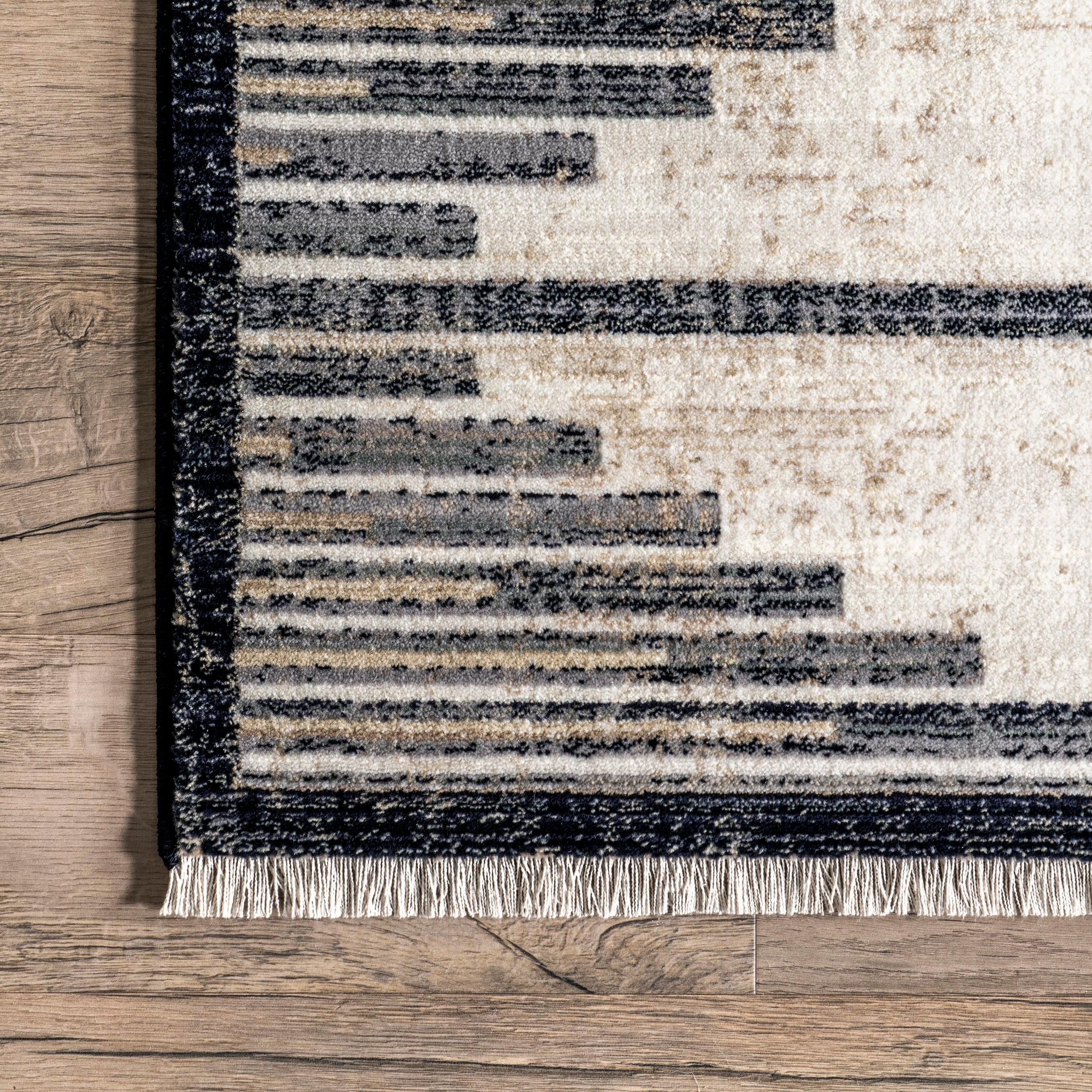 Emprezia Striped Bars Rug | Beige – Rugs USA