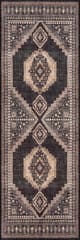 Isolated view of Brown Runner Mev Oriental and Persian Washable Rug, showcasing its design