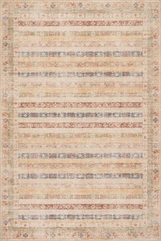 Isolated view of Multicolor Runner Raji Hand-Tufted Multi-Stripe Wool-Blend Rug, showcasing its design
