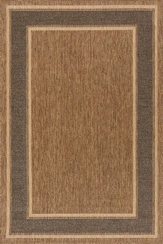 Isolated view of Grey Rectangle Aeli Modern Bordered Indoor/Outdoor Rug, showcasing its design